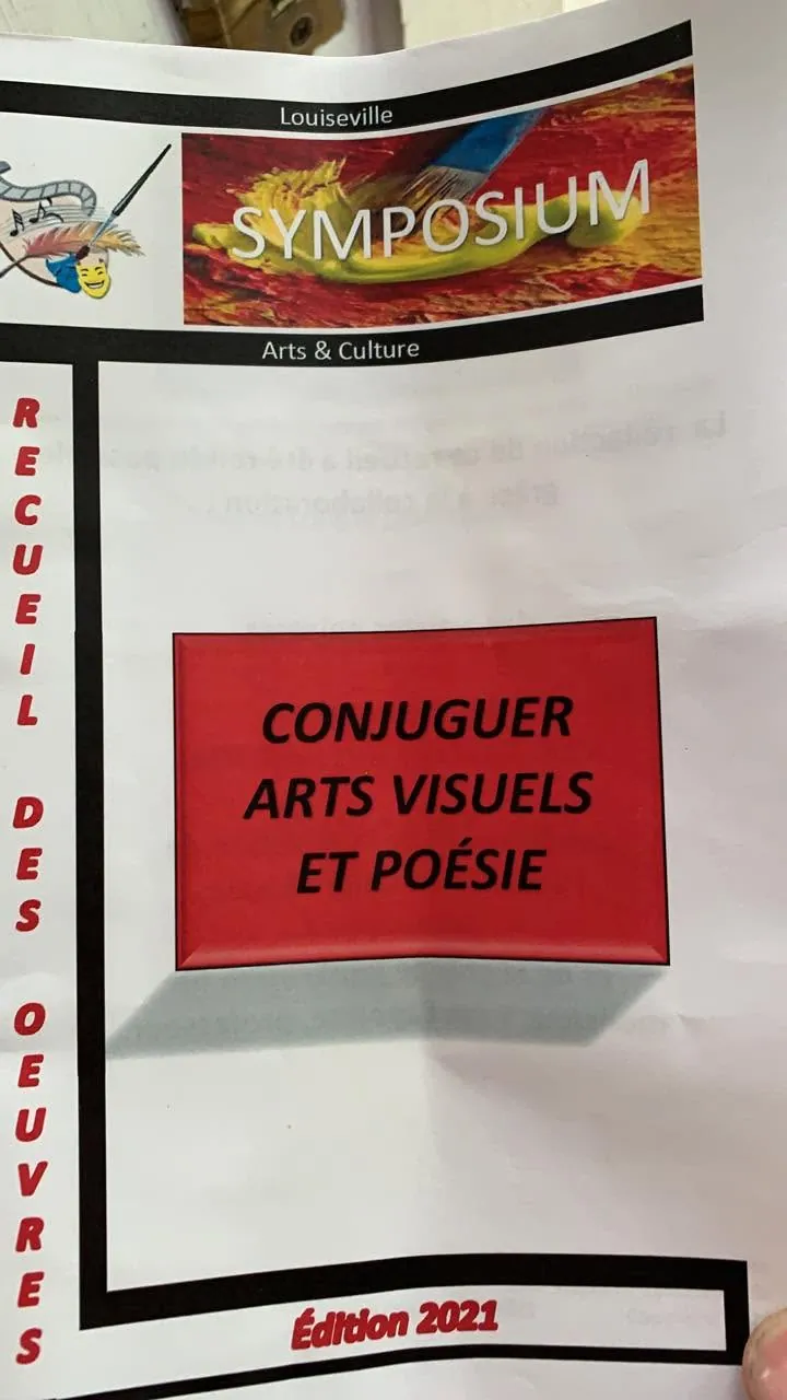 Couverture du recueil du symposium de Louiseville 2021, Conjuguer arts visuels et poésie